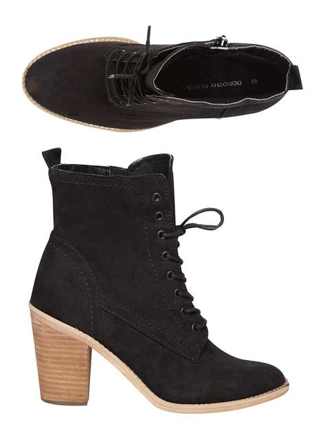 Black Amethyst Lace Up Boots